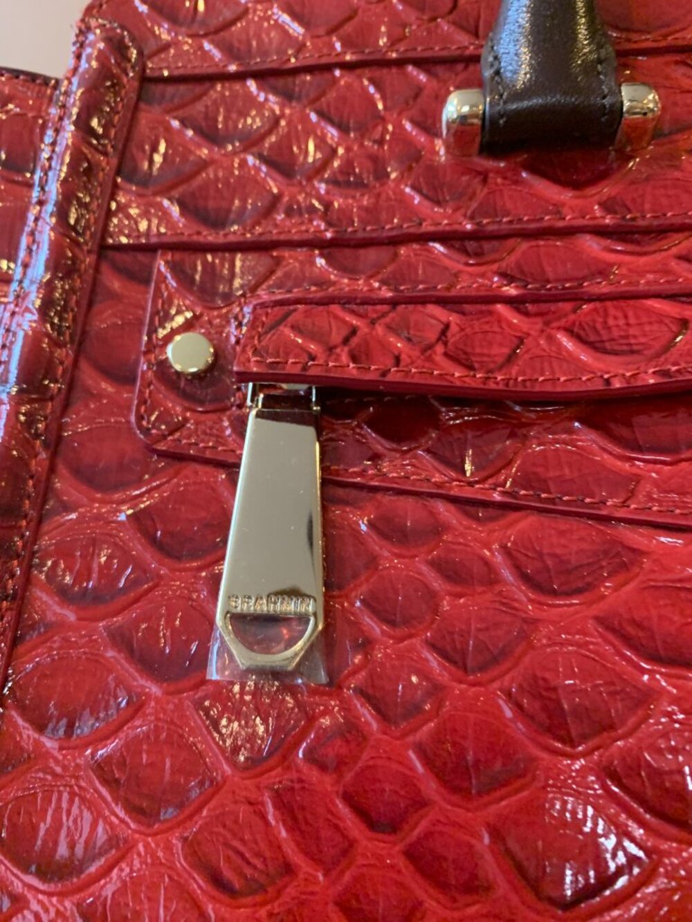 Brahmin Harper Scarlet Vardo satchel UNICORN HTF - Picture 8 of 10